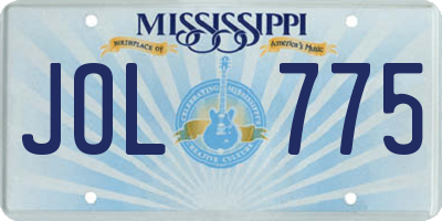 MS license plate JOL775