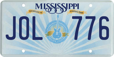 MS license plate JOL776