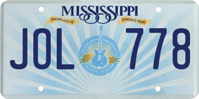MS license plate JOL778