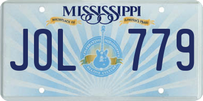 MS license plate JOL779