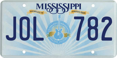 MS license plate JOL782