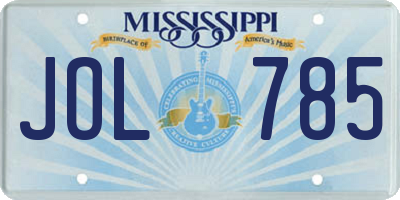 MS license plate JOL785