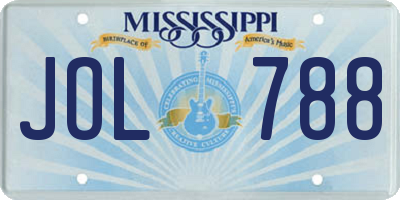 MS license plate JOL788