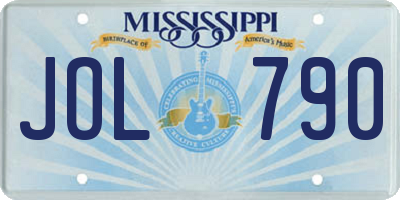 MS license plate JOL790