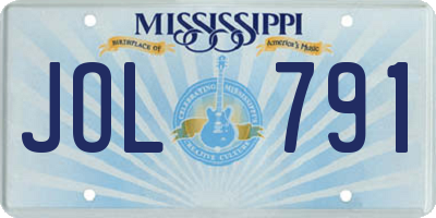 MS license plate JOL791