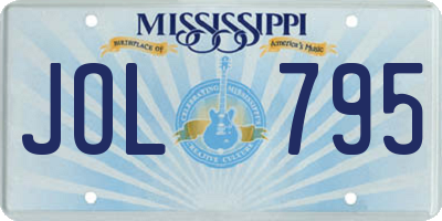 MS license plate JOL795