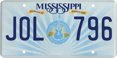 MS license plate JOL796