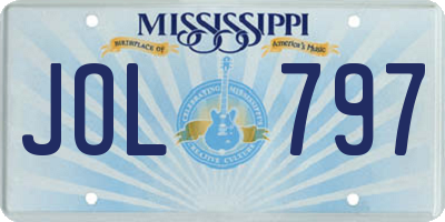 MS license plate JOL797