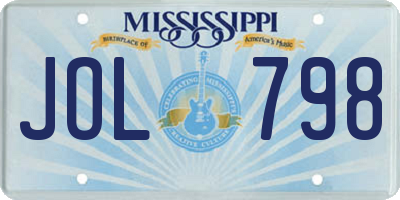 MS license plate JOL798