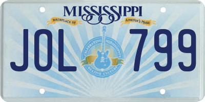 MS license plate JOL799