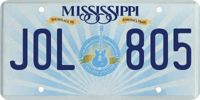 MS license plate JOL805