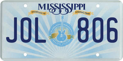 MS license plate JOL806