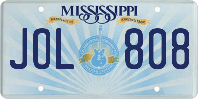 MS license plate JOL808