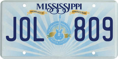 MS license plate JOL809