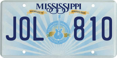MS license plate JOL810