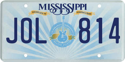 MS license plate JOL814
