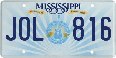 MS license plate JOL816
