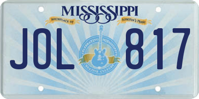 MS license plate JOL817