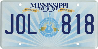 MS license plate JOL818
