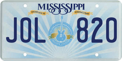 MS license plate JOL820