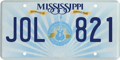 MS license plate JOL821