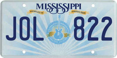 MS license plate JOL822