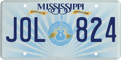 MS license plate JOL824