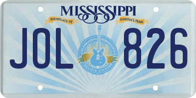 MS license plate JOL826