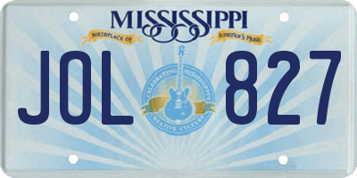 MS license plate JOL827