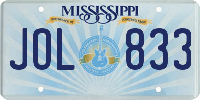 MS license plate JOL833