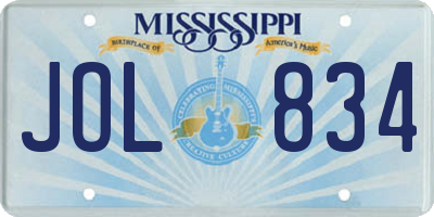 MS license plate JOL834