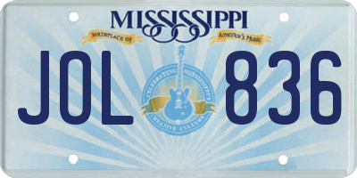 MS license plate JOL836
