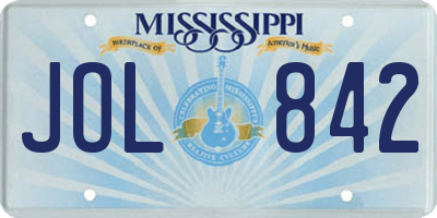 MS license plate JOL842