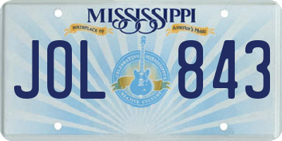 MS license plate JOL843