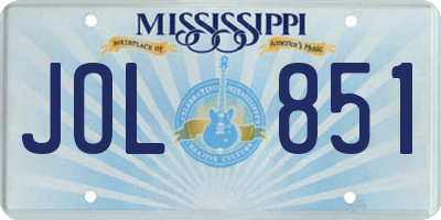 MS license plate JOL851