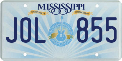 MS license plate JOL855