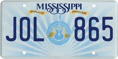 MS license plate JOL865
