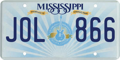 MS license plate JOL866