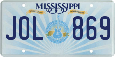 MS license plate JOL869