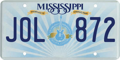MS license plate JOL872