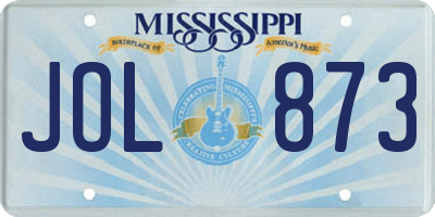 MS license plate JOL873