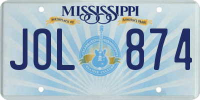 MS license plate JOL874