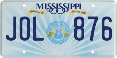 MS license plate JOL876