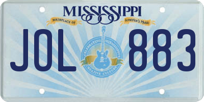 MS license plate JOL883