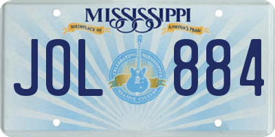 MS license plate JOL884