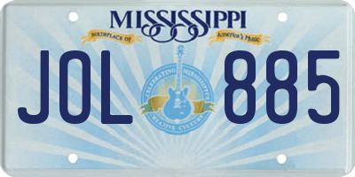 MS license plate JOL885