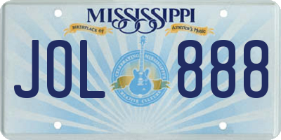 MS license plate JOL888