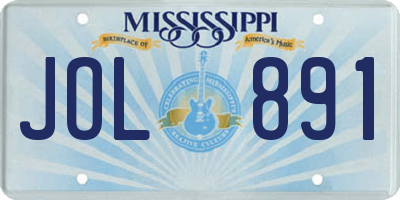 MS license plate JOL891