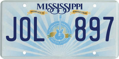 MS license plate JOL897
