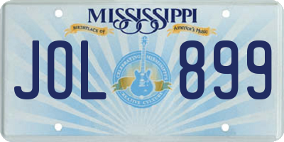 MS license plate JOL899